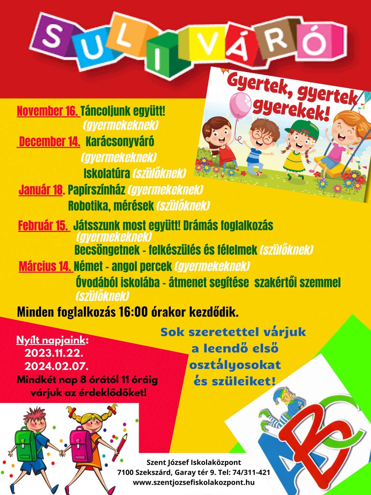 Suliváró foglalkozások